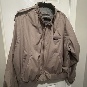 Members Only Mariner Jacket Mens XL Beige Bomber Windbreaker Full Zip Lined